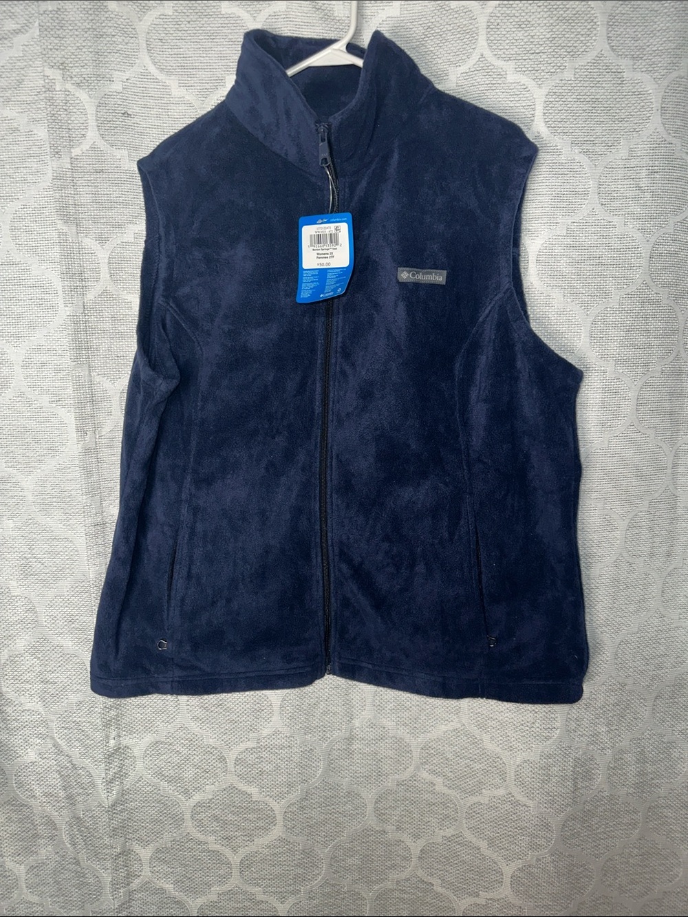 Columbia Benton Springs Fleece Vest Navy Blue Full Zip NWT Women's Plus Size 2X
